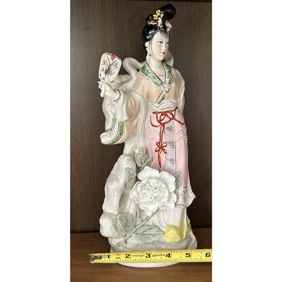 Vintage Porcelain Chinese Geisha Statue 13” - Picture 14 of 15